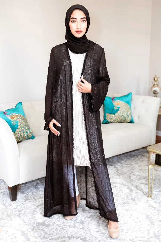 BLACK PEARL EDGE MAXI CARDIGAN Sequined Glittery Shiny