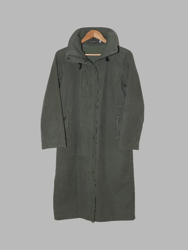 Christophe Lemaire 1990s - 2000s khaki canvas high neck hooded coat - 1 S Bomber Jacket Denim Jacket Leather Jacket