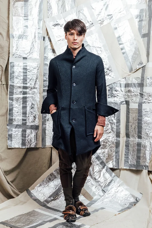 AW23 EILIAN TAILORED WOOL COAT - INK Coat Overcoat Trench Coat