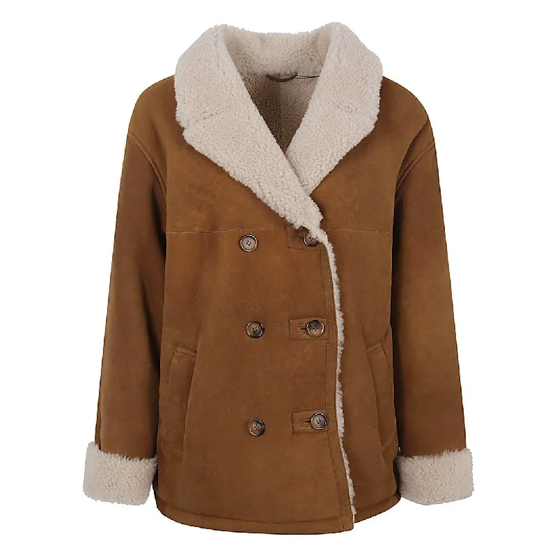 ENES Coats Camel Bolero Crop Top Camisole