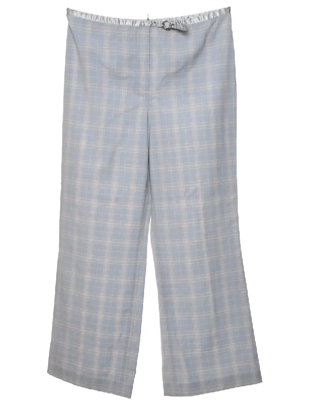 Grey Checked Trousers - W31 L27 Trousers Print Floral