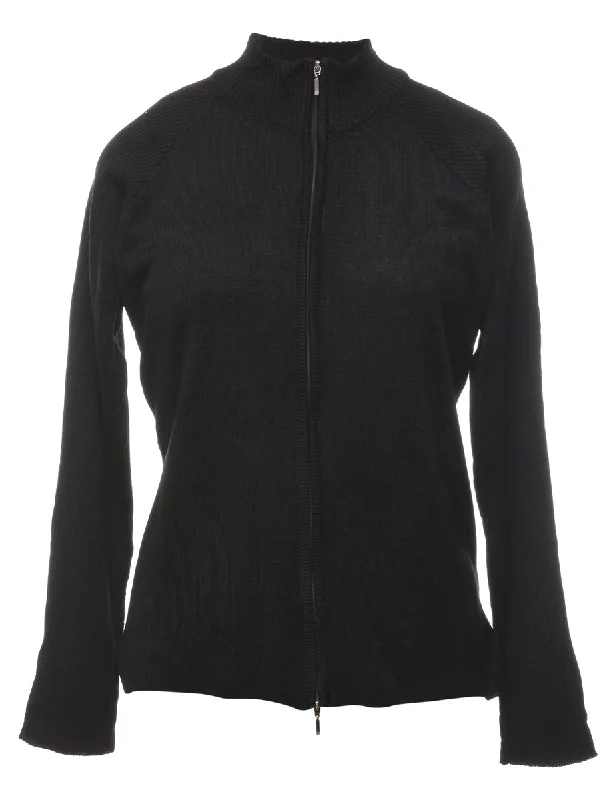 Zip Front Cardigan - L Chenille Fabric Brocade Fabric Lace Fabric