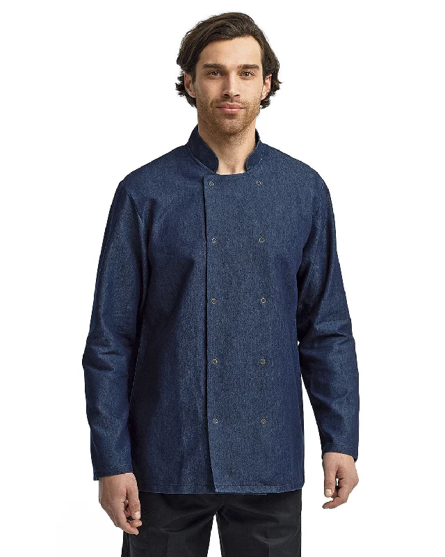 Artisan Collection by Reprime RP660 Unisex Denim Chef's Coat Boat Shawl Notched