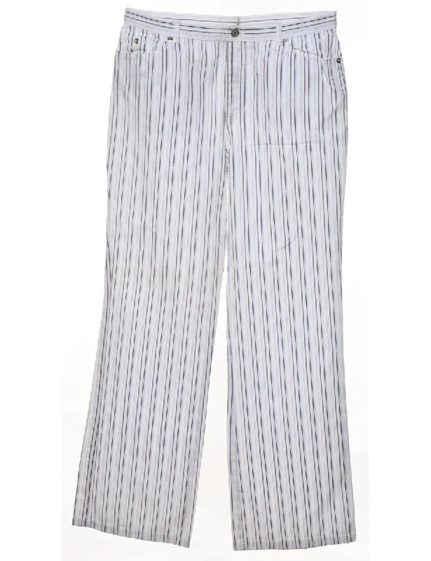 White Striped Trousers - W32 L32 Trousers Solid Black