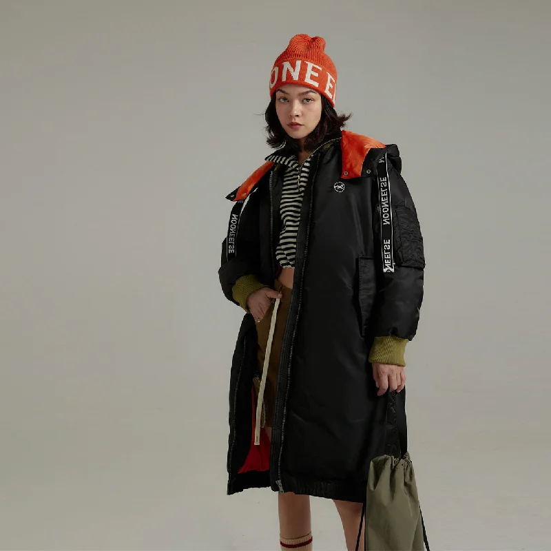Color Matching Loose Short Long Padded Coat Print Jacquard Embroidered