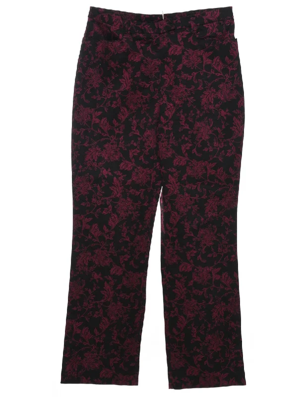 Floral Print Trousers - W31 L30 Trousers Cargo pockets