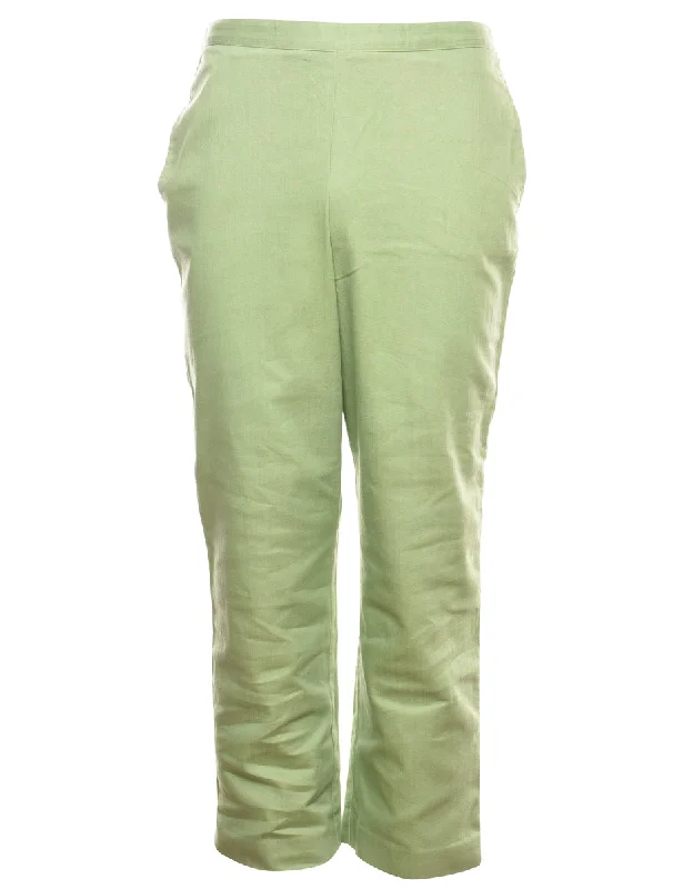 Alfred Dunner Denim Light Green Trousers - W30 L27 Trousers fashionable chic