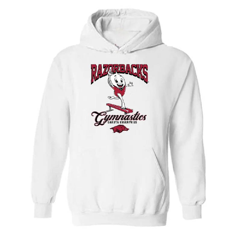 Arkansas - NCAA Women's Gymnastics : Dakota Essenpries - Fashion Shersey Hooded Sweatshirt Hoodie with Emblem Brand Identity