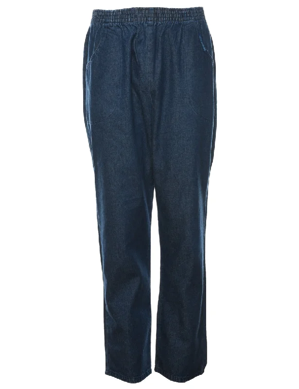 Dark Wash Denim Trousers - W32 L30 Trousers Denim Distressed