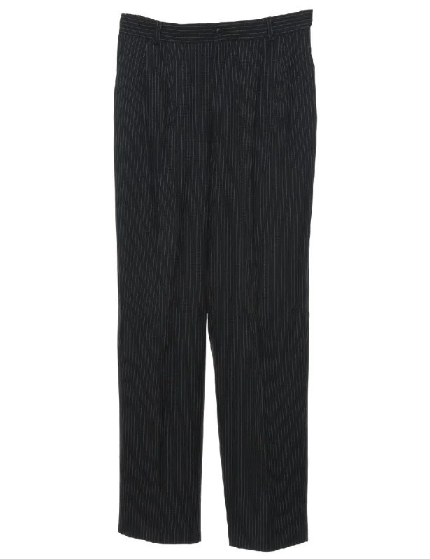 Joan Walters Pinstriped Trousers - W31 L30 Trousers Yoga Stretchy