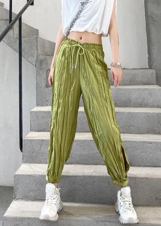 Women's casual trousers summer green thin section loose  thin harem beam feet pants Trousers Polka Dot Cute