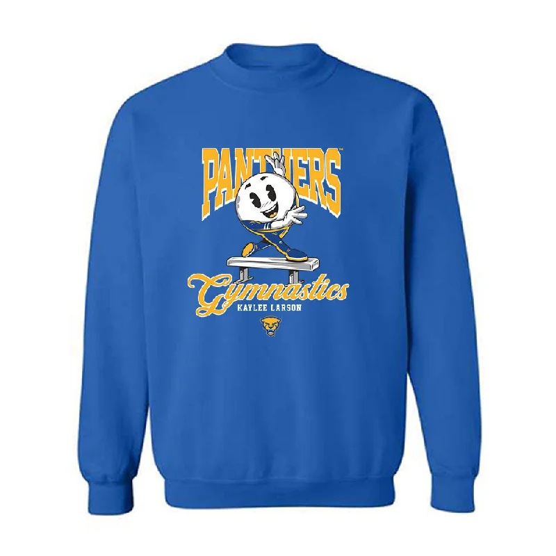 Pittsburgh - NCAA Women's Gymnastics : Kaylee Larson - Fashion Shersey Crewneck Sweatshirt Hoodie with Hidden Zipper Minimalist Clean