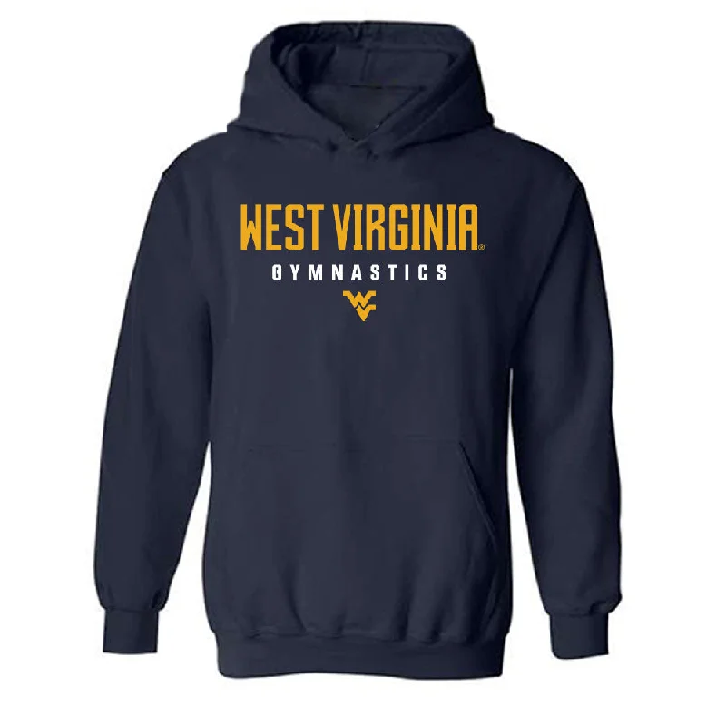 West Virginia - NCAA Women's Gymnastics : Karleigh DiCello - Classic Shersey Hooded Sweatshirt Hoodie with Hem Contrast Bold Stylish