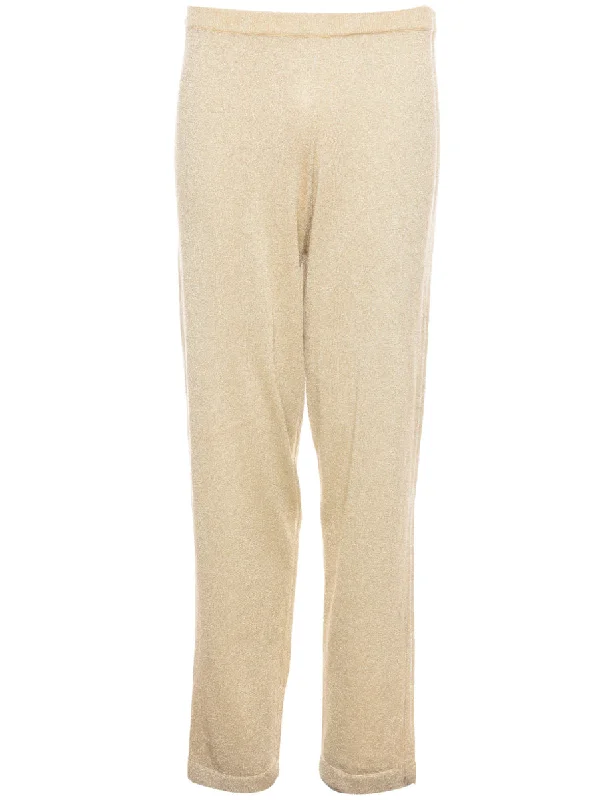 Lurex Thread Pattern Trousers - W26 L32 Trousers Prom Sequined