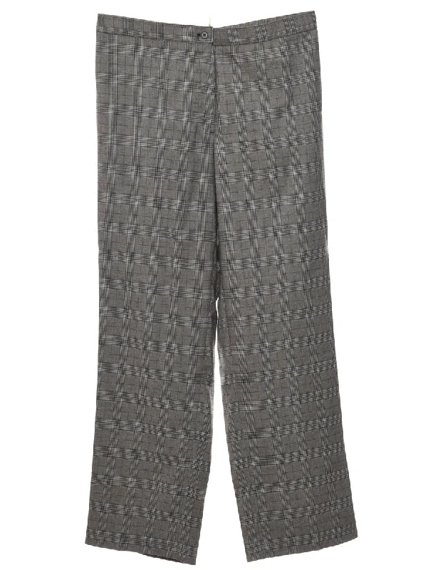 Grey Checked Trousers - W33 L29 Trousers cozy soft