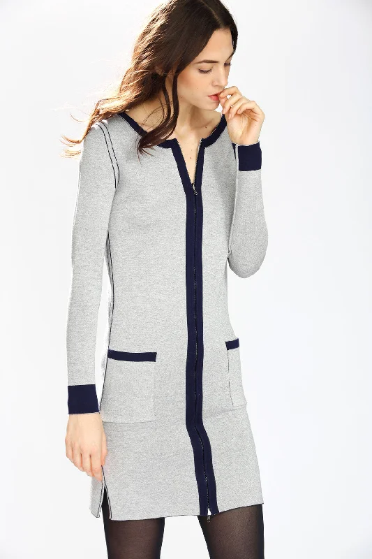 Danielle Reversible 4-Way Silk/Cashmere Cardigan/Dress – Navy/Grey Slim Fit Regular Fit Oversized Danielle Reversible 4-Way Silk/Cashmere Cardigan/Dress – Navy/Grey Slim Fit Regular Fit Oversized