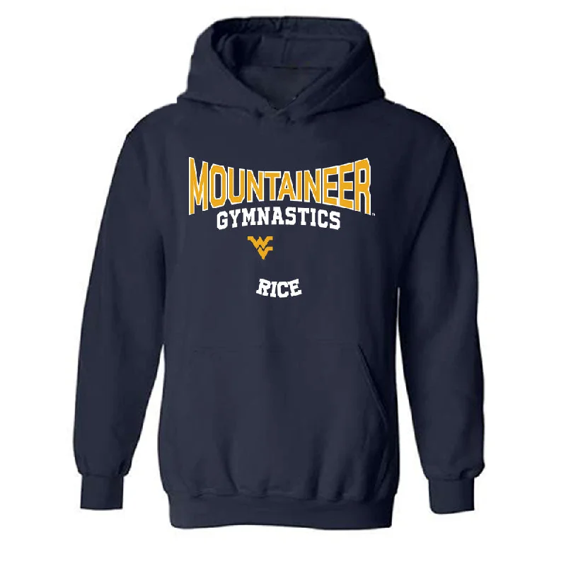 West Virginia - NCAA Women's Gymnastics : Sophia Rice - Classic Fashion Shersey Hooded Sweatshirt Hoodie with Ribbed Cuffs Snug Fit Comfort