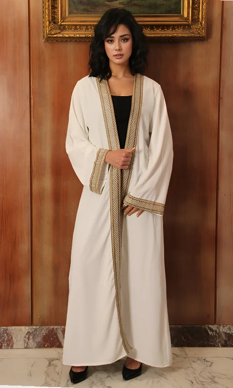 Women Long Cardigan With Tape (White) Asymmetrical,ymmetric Pencil Cardigan
