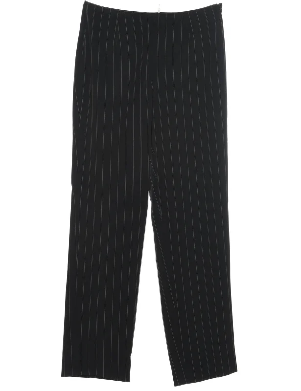 Striped Black & White Casual Trousers - W28 L29 Trousers Bootcut Casual