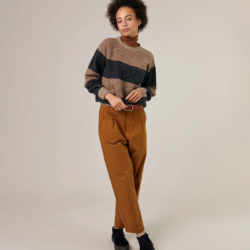 Womens Cotton Lois Trousers - Tobacco Trousers Bestseller Popular
