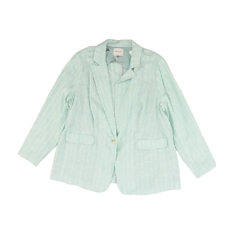 Turquoise Striped Blazer Women's Premium Blazer