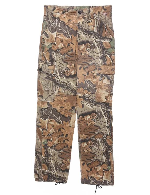 Camouflage Print Cargo Trousers - W28 L31 Trousers chic fashionable