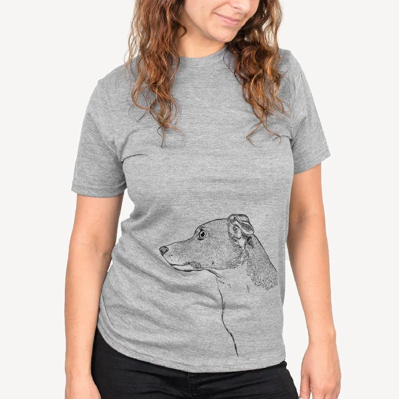 Profile Smooth Coat Jack Russell Terrier - Unisex Crewneck Sequined Lace Ribbed