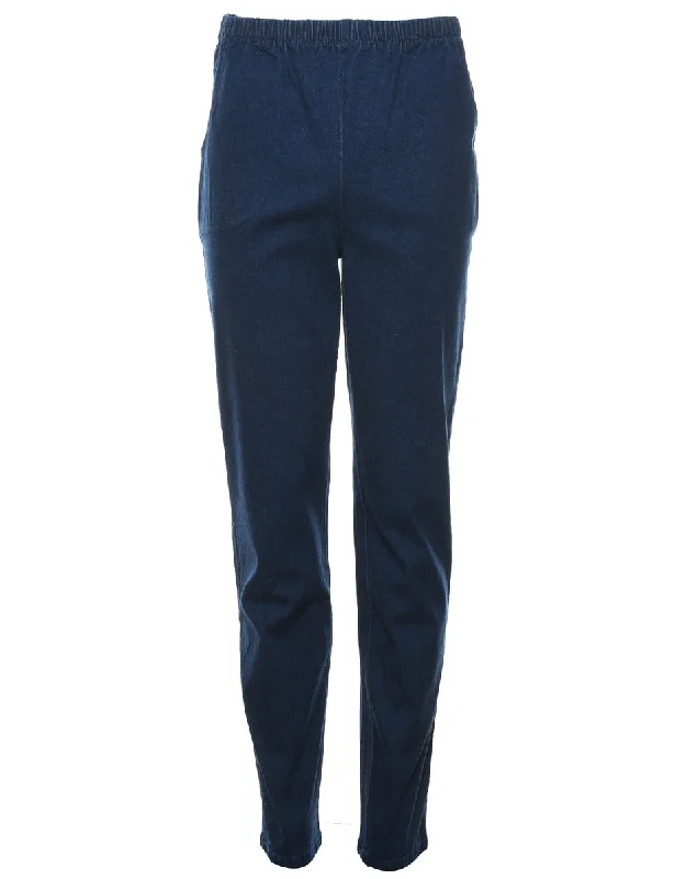 Dark Wash Denim Trousers - W26 L33 Trousers Office Stylish
