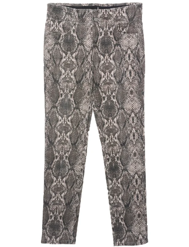Snakeskin Pattern Trousers - W32 L31 Trousers Brand Named