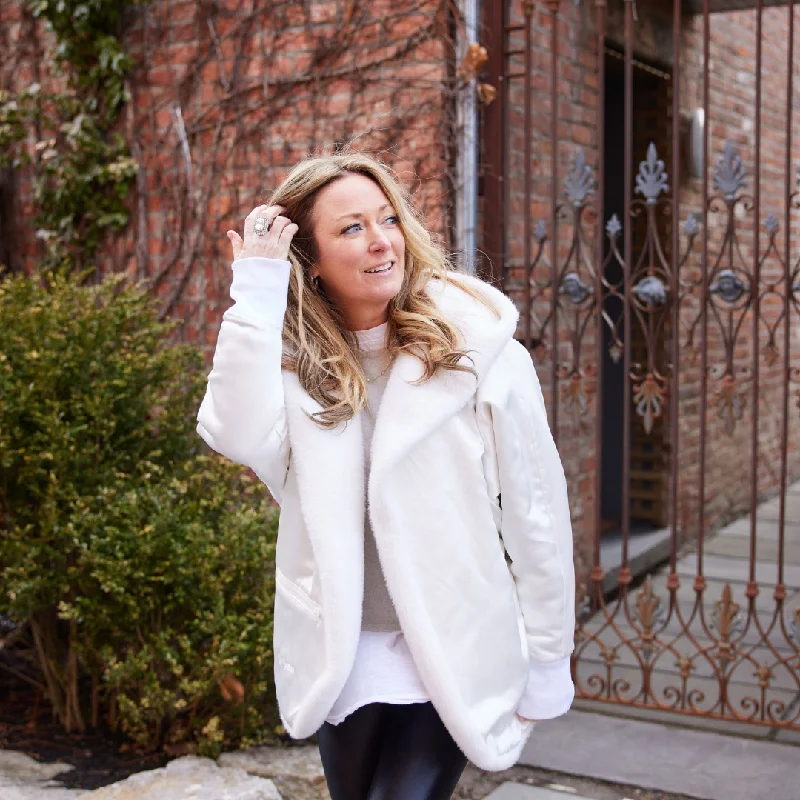 TS Luxe White Cardigan Rayon Fabric Velvet Fabric Corduroy Fabric