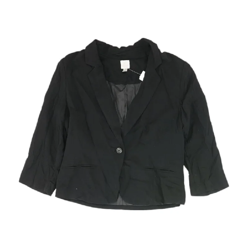 Black Solid Blazer Women's Elegant Suit