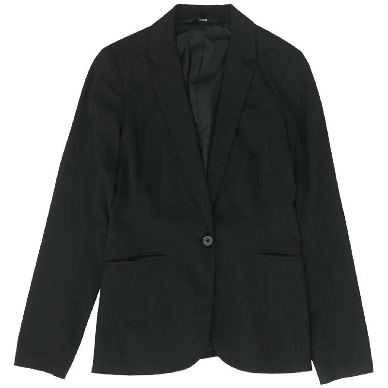 Black Solid Blazer Women's Vintage Suit