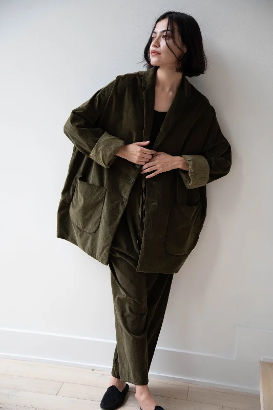 Album di Famiglia | Velvet Big Blazer in Olive Women's Business Blazer