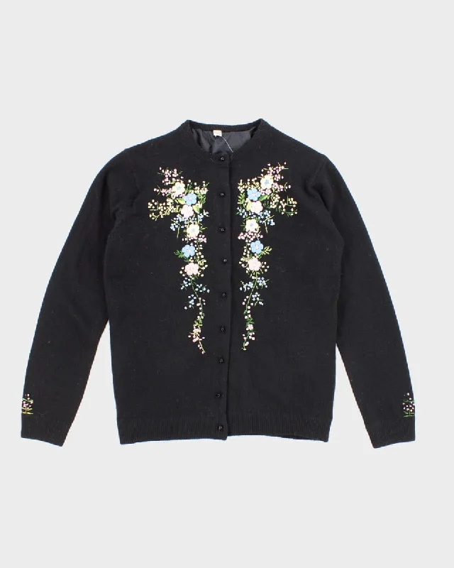 Women's Vintage Knit Cardigan - S/XS Seamless Knitted Crochet