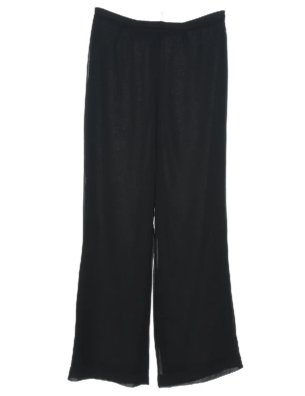 Flared Leg Black Trousers - W28 L30 Trousers Running Lightweight
