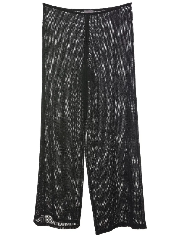 Flared Leg Sheer Trousers - W28 L29 Trousers fashionable chic