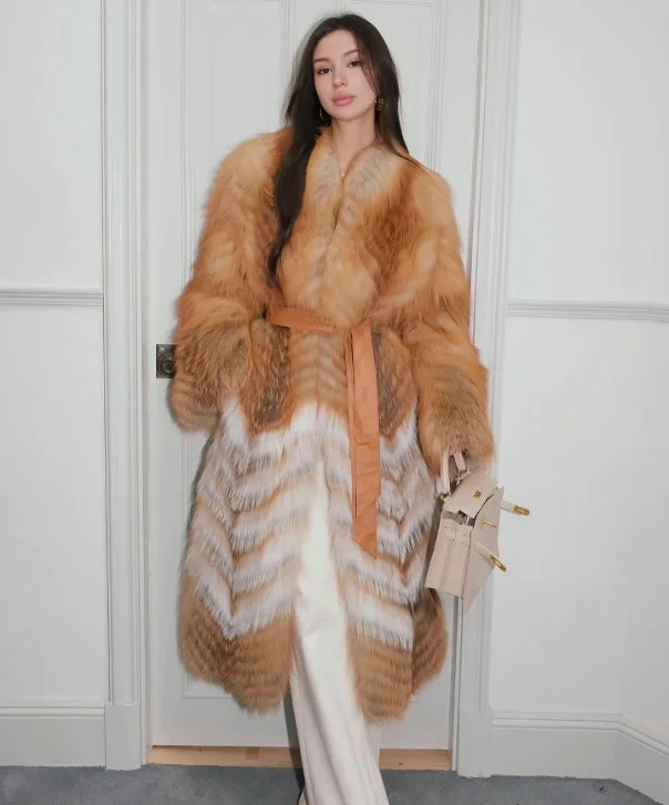 Women's Amber Waves Fox Fur Coat Vest Waistcoat Gilet
