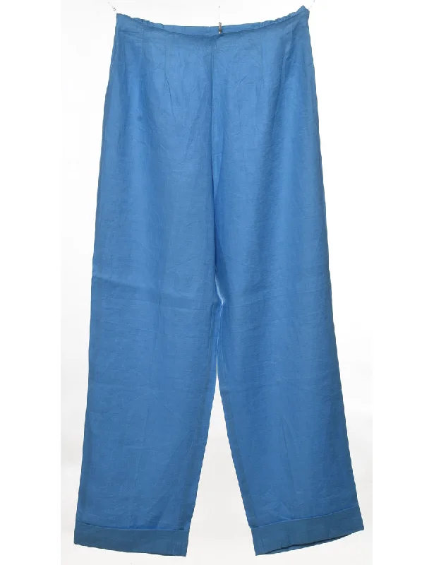 Light Blue Flared Leg Trousers - W28 L28 Trousers Timeless Classic