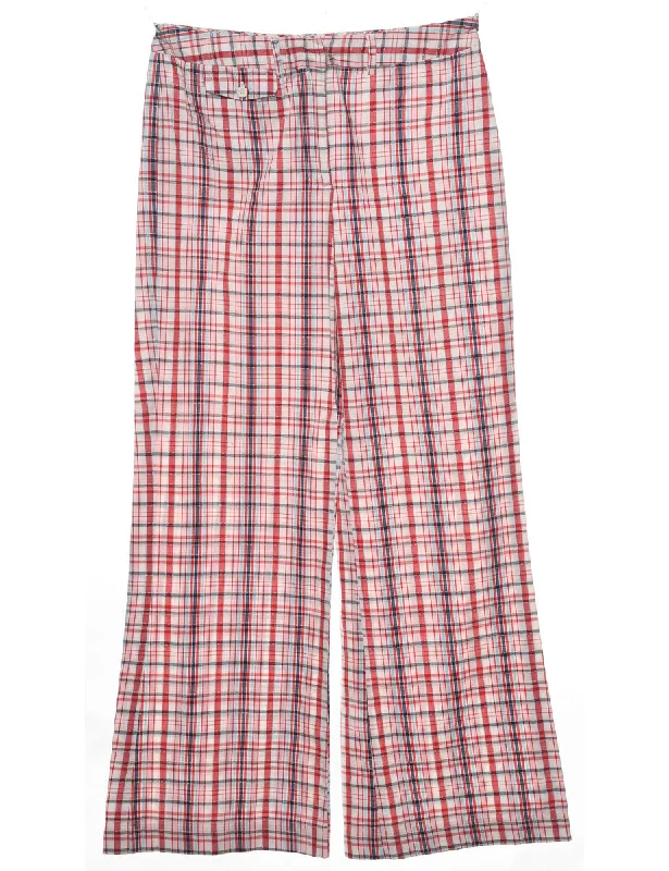 Multi-colour Checked Trousers - W30 L31 Trousers Low Rise Relaxed