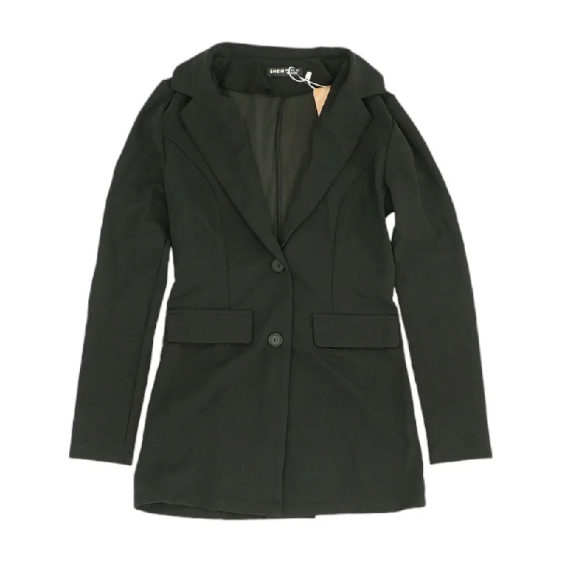 Black Solid Blazer Women's Unique Blazer