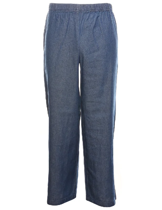 Medium Wash Wide-Leg Denim Trousers - W26 L30 Trousers Occasion Special
