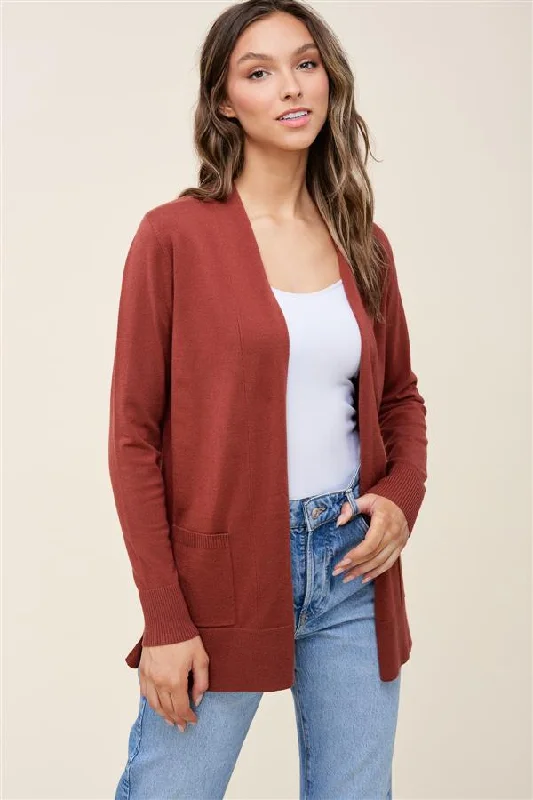 Eliza Cardigan, Rust Chenille Fabric Brocade Fabric Lace Fabric