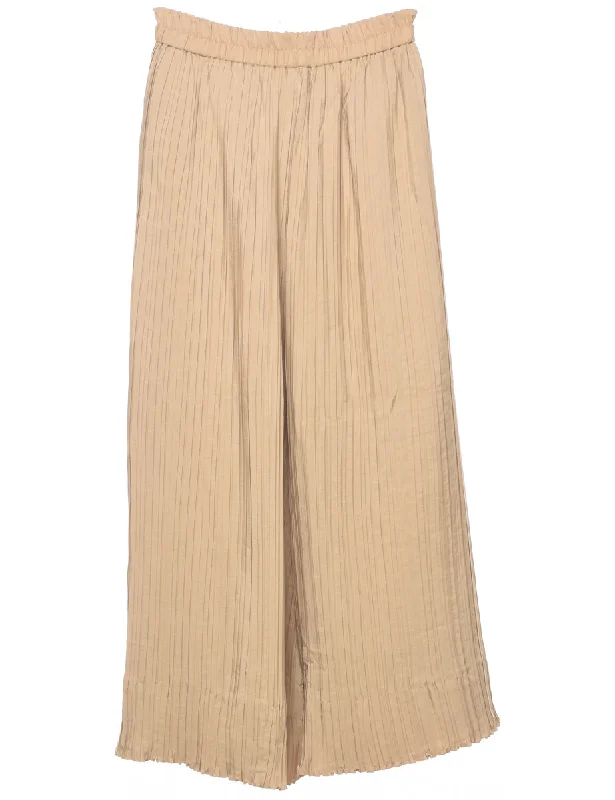 Flared Leg Trousers - W23 L21 Trousers Elastic Waist Soft