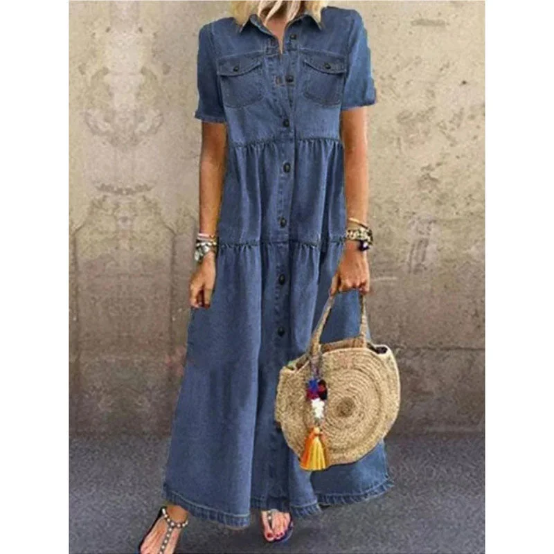 Fashion Casual Splicing Cardigan Vintage Long Dress Welt Pockets Slit Pockets Flap Pockets Fashion Casual Splicing Cardigan Vintage Long Dress Welt Pockets Slit Pockets Flap Pockets