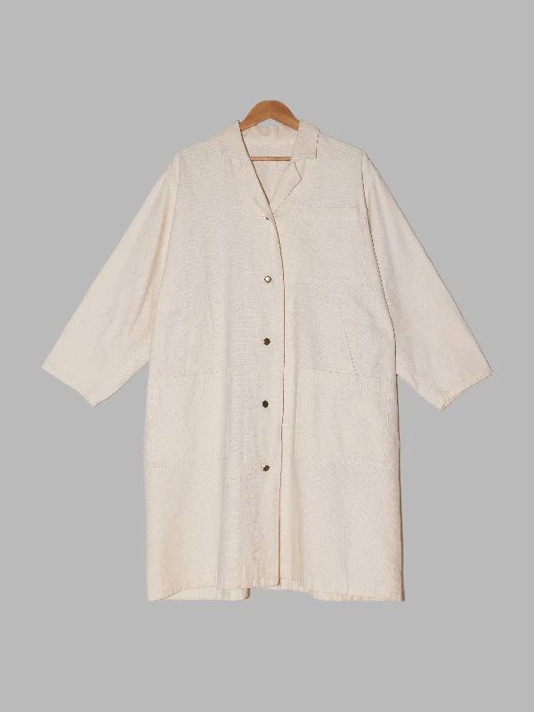 Y’s Yohji Yamamoto Workshop Cottoning 1980s unbleached cotton chore coat Blazer Duffle Coat Pea Coat