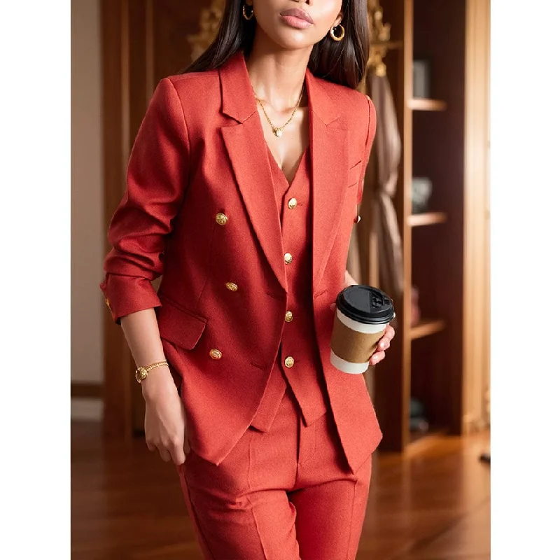 Women's Coat for Interview Striped Suit Herringbone Houndstooth Plaid
