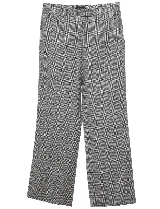 Dark Grey Dogtooth Trousers - W30 L31 Trousers Versatile Stylish