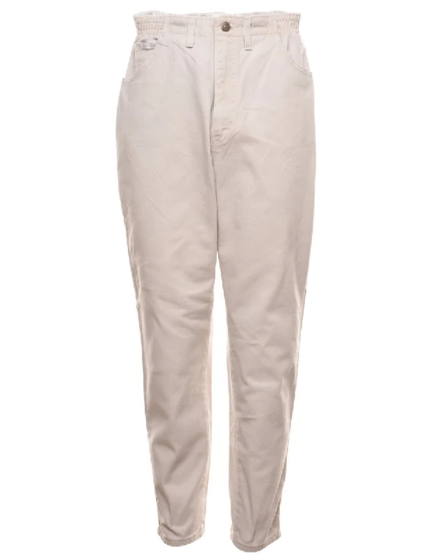 Lee High Waist Beige Casual Denim Trousers - W30 L30 Trousers Modern Contemporary