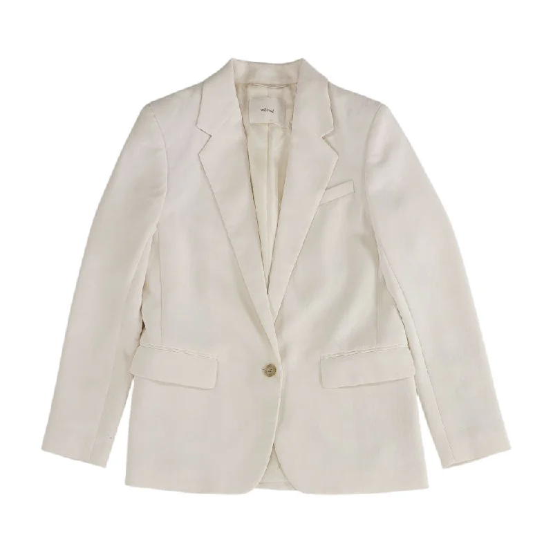 White Solid Blazer Women's Adventure Blazer