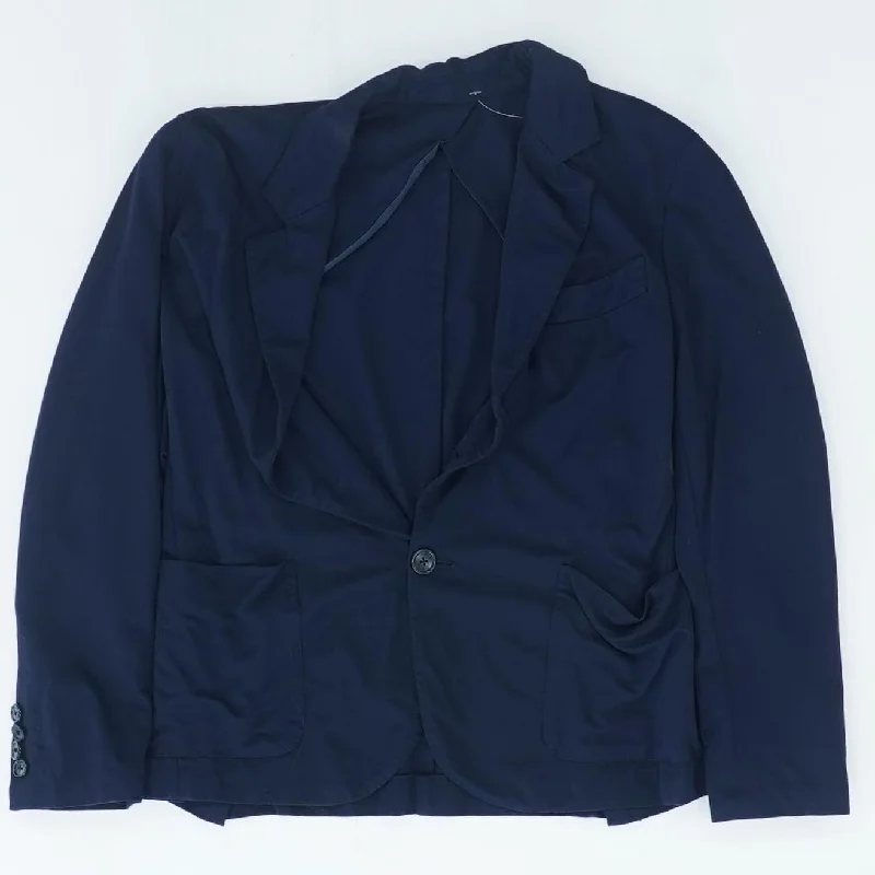 Navy Solid Blazer Women's Elegant Suit